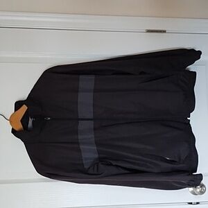 Saddlebred Windbreaker Men's Size Medium Spring Jacket Black Gray Stripe